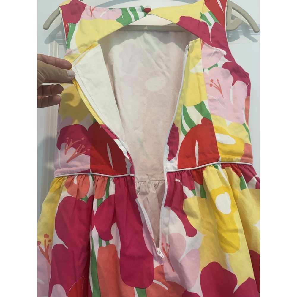 Lilly Pulitzer Sz 6 Floral Fit Flare Dress Sleeveless Keyhole Back Cotton Lined - Picture 9 of 11